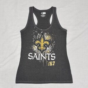New Orleans Saints NFL Football Women’s Racerback Tank Top Size Small Gray